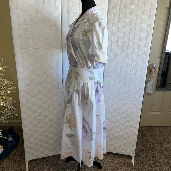 Vintage Carol Anderson Women’s Pastel Floral Button Front Midi Dress Size 13 - Picture 9 of 14